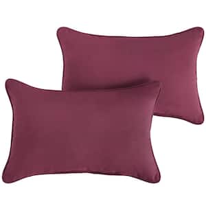 Sunbrella Iris Purple Rectangular Outdoor Corded Lumbar Pillows (2-Pack)
