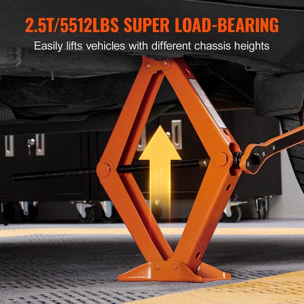 Oerbin 2.5 Ton/5512 lbs Scissor Car Jack, 3.7 in.-17.1 in. Lifting