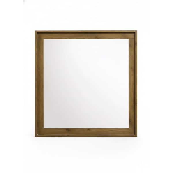 Lennon Light Aspen Brown 37 in. W x 37 in. H Wood Framed Mirror