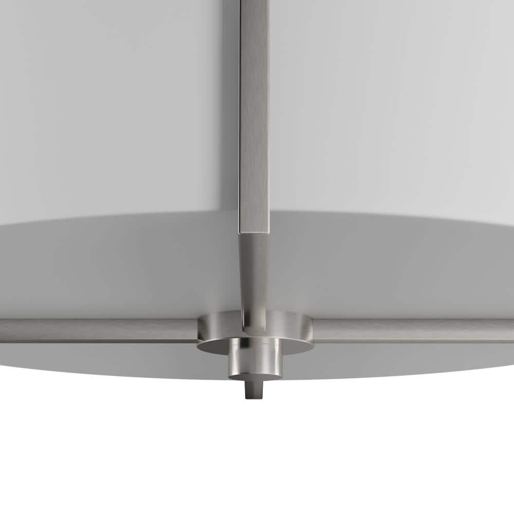 Wesley Brushed Nickel 3-Light Drum Ceiling Mount