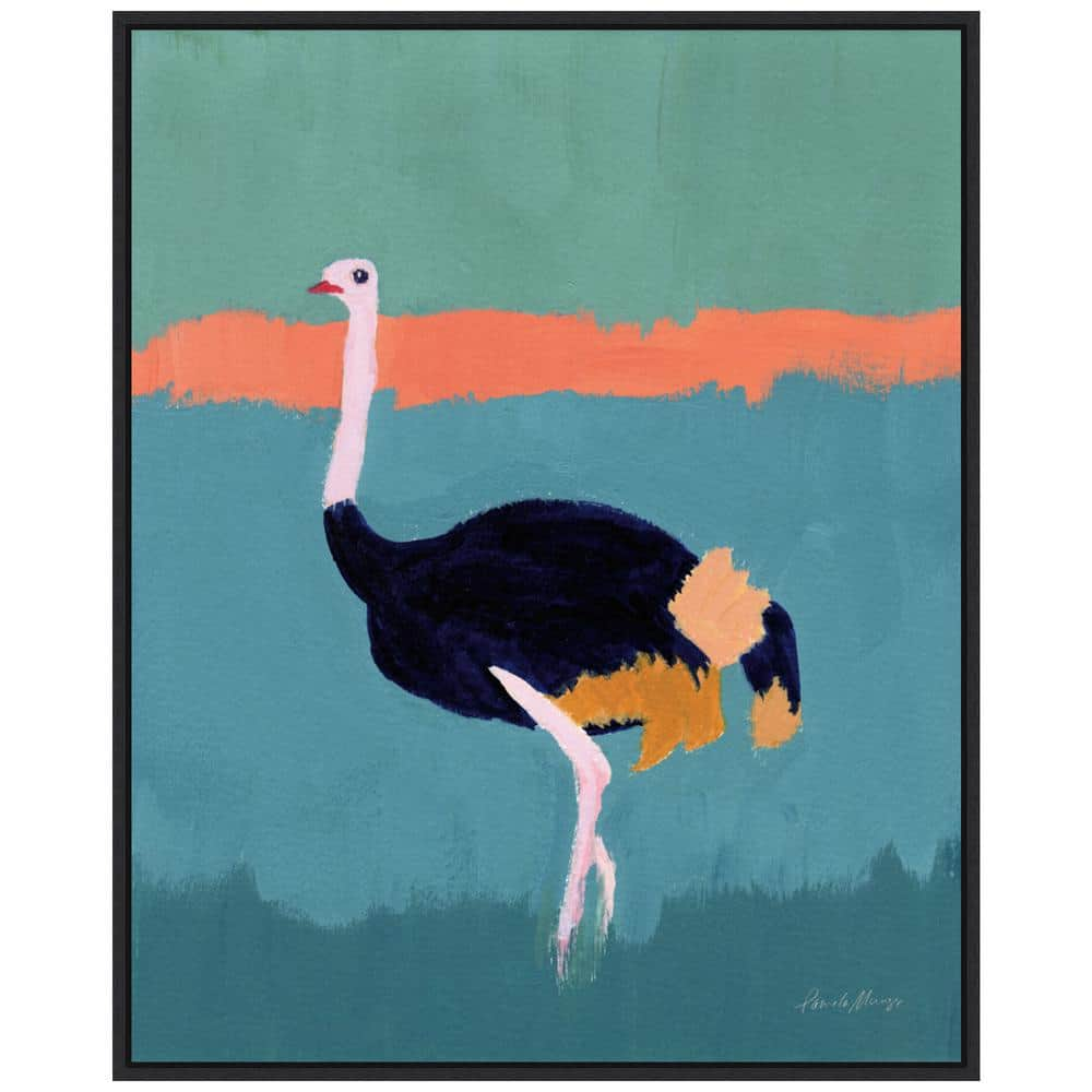 Ostrich by Pamela Munger Canvas Wall Art Print Framed by Amanti Art in Black | 23 x 28-in | Michaels