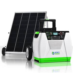 1800-Watt/2880W Peak Push Button Start Solar Powered Portable Generator with One 100W Solar Panel