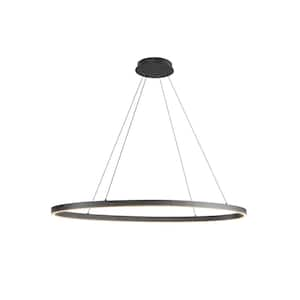 Ovale 40 in. 1 Light Black Integrated LED Pendant Light