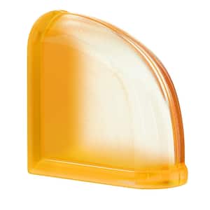 3 in. Thick Series 6 x 6 x 3 in. Curved End (1-Pack) Apricot Mist Pattern Glass Block (Actual 5.75 x 5.75 x 3.12 in.)