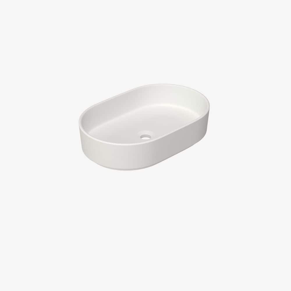 22.8 in. Vessel Bathroom Sink 15.0 in. in Matte White Solid Surface with Durable Non-Porous Basin Included price history on PriceWatchPro