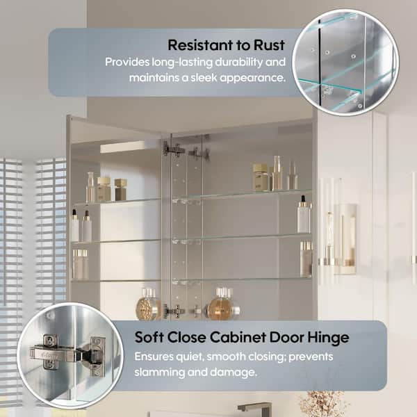 ANGELES HOME 36 in. W x 30 in. H Rectangular Recess/Surface Mount