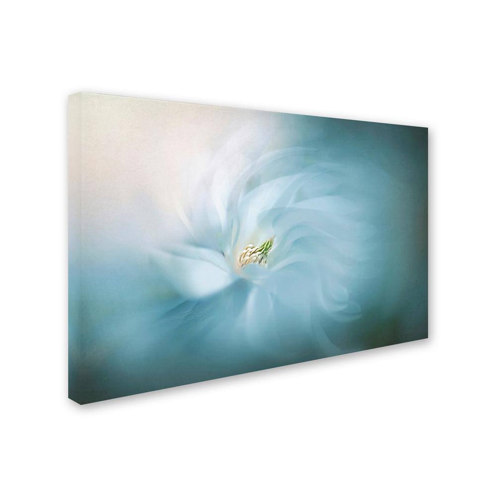 Serene Blue Floral Abstract Framed Canvas Art