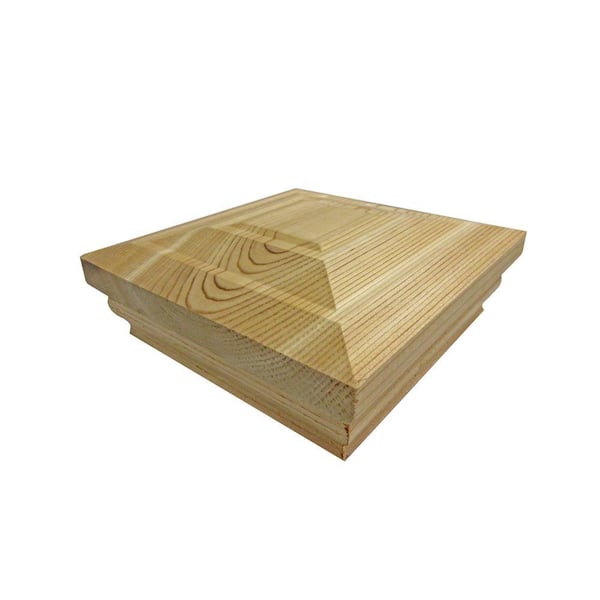 4 in. x 4 in. Step-In Flat Top Cedar Post Cap