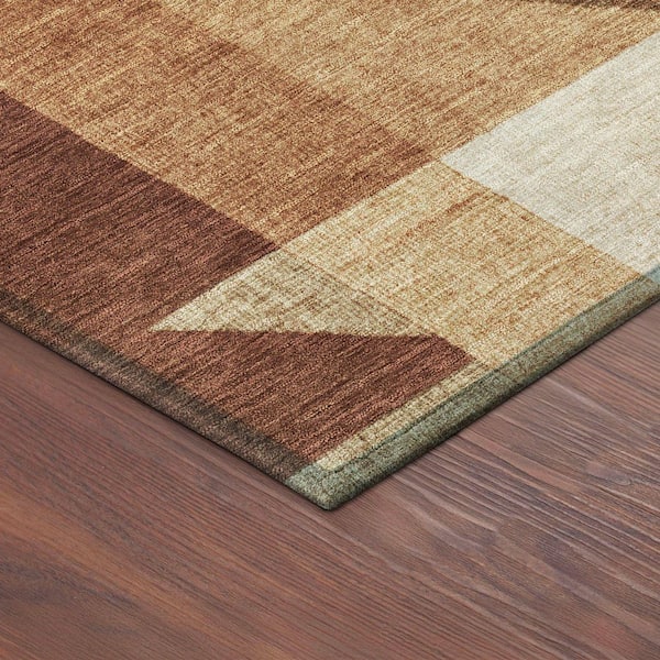 Chantille Machine Washable Indoor/Outdoor Abstract ACN2365 Paprika 2 ft. x 3 ft. Accent Rug
