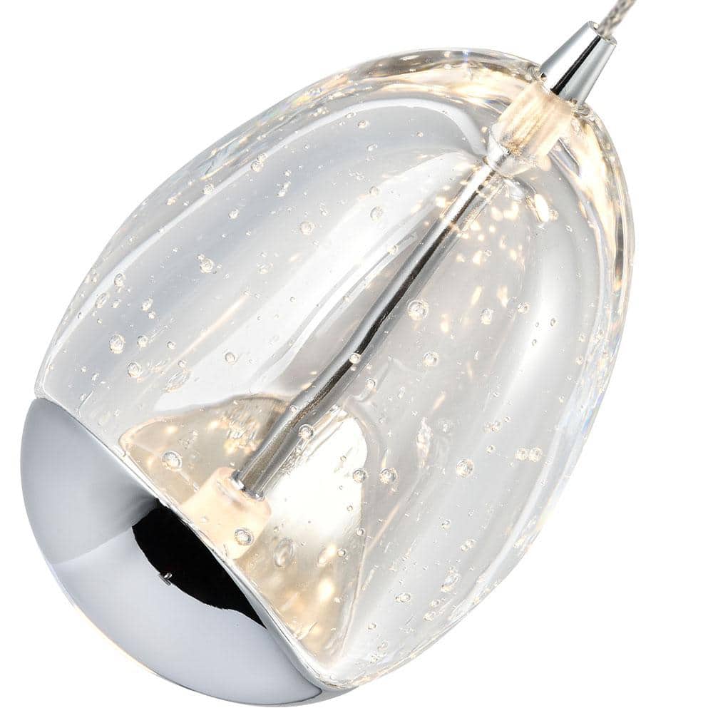 Artisan Deco 7.5" Polished Chrome Globe LED Pendant Light