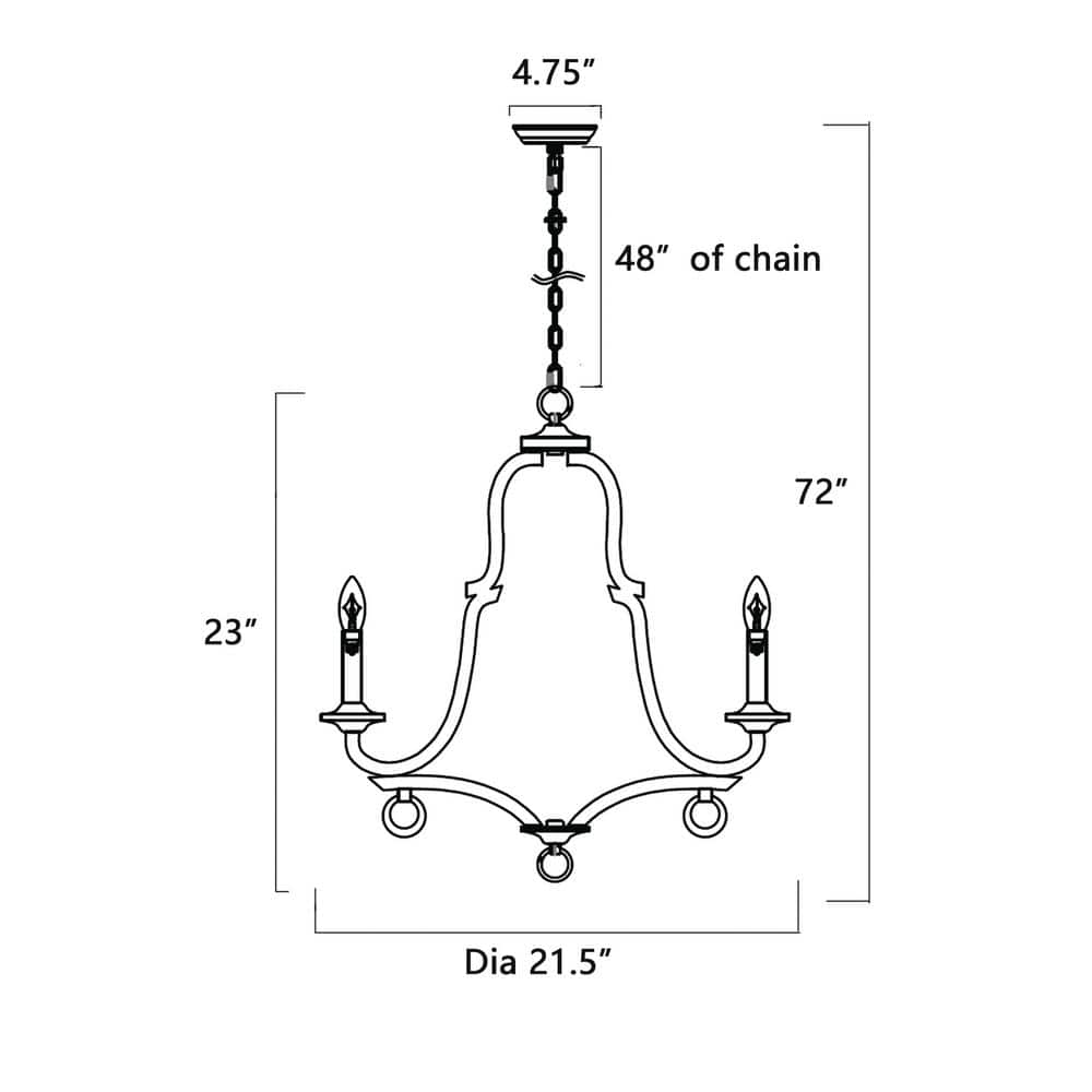 Antique White 5-Light Distressed Candle Chandelier