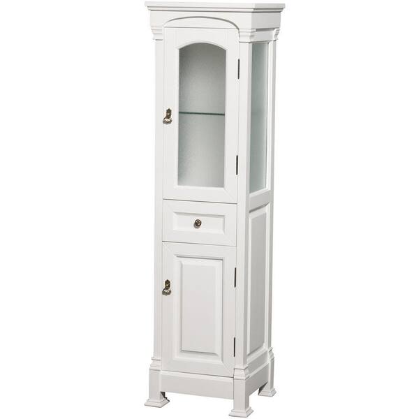Wyndham Collection Andover 18 in. W x 65 in. H x 16 in. D Bathroom Linen Storage Cabinet in White