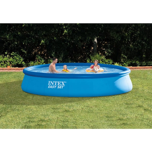 Intex 13 ft. Round x 33 in. Deep Inflatable Pool with 530 GPH