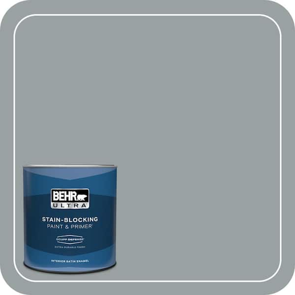 BEHR ULTRA 1 qt. Home Decorators Collection #HDC-SM16-02 River Rock Grey Extra Durable Satin Enamel Interior Paint & Primer