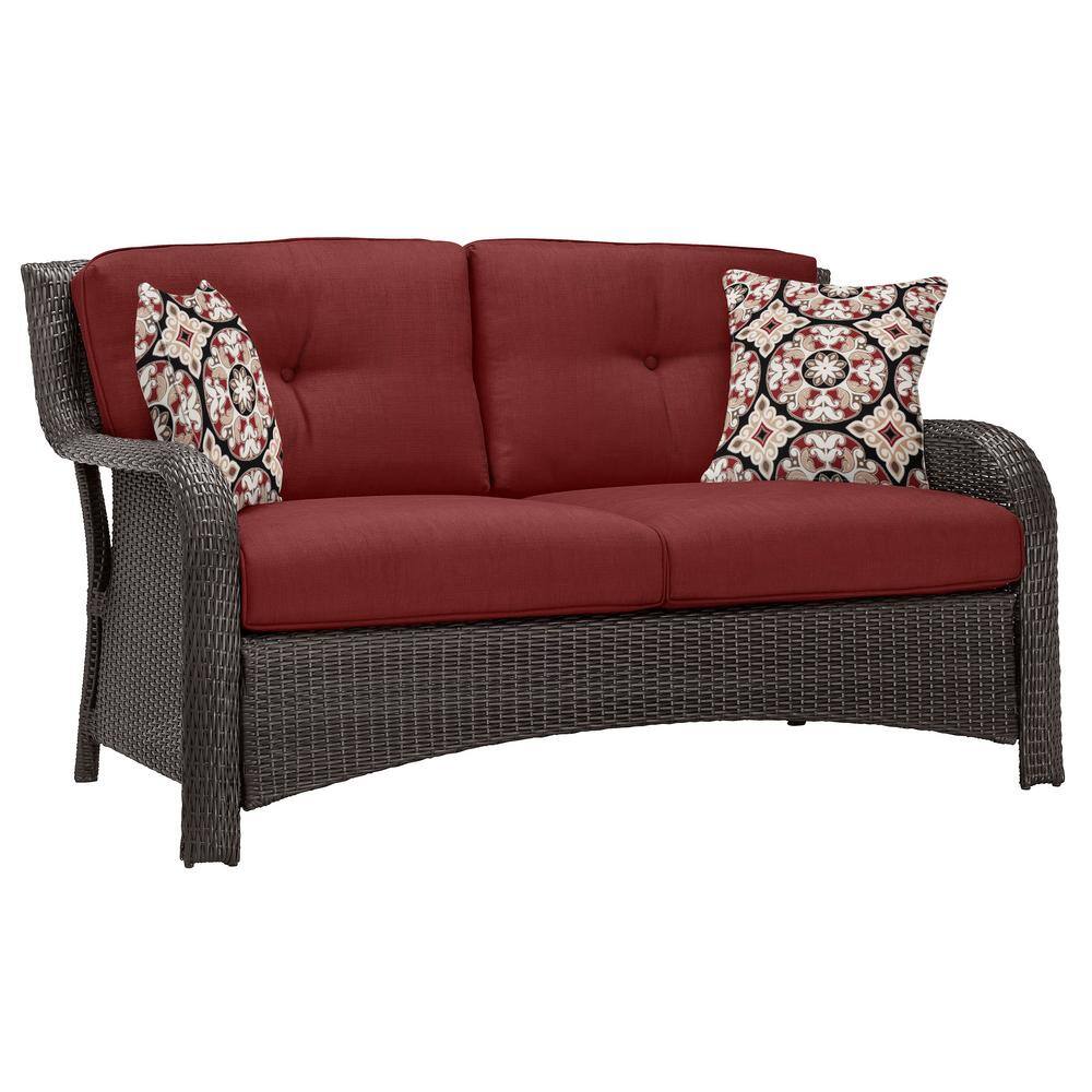 Crimson Red Wicker and Steel 4-Piece Outdoor Conversation Set