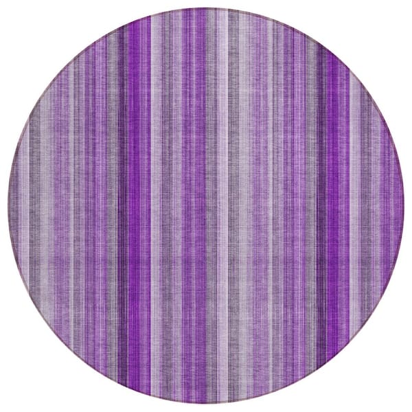 Addison Rugs Chantille ACN543 Purple 8 ft. x 8 ft. Round Machine Washable Indoor/Outdoor Geometric Area Rug