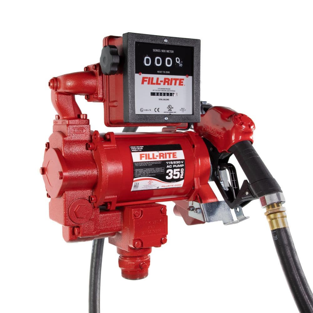 230-Volt 3/4 HP 35 GPM Fuel Transfer Pump with Discharge Hose, Automatic No