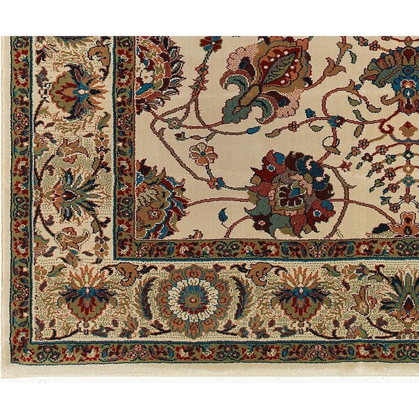 Alyssa Ivory/Red 8 ft. x 8 ft. Square Floral Area Rug