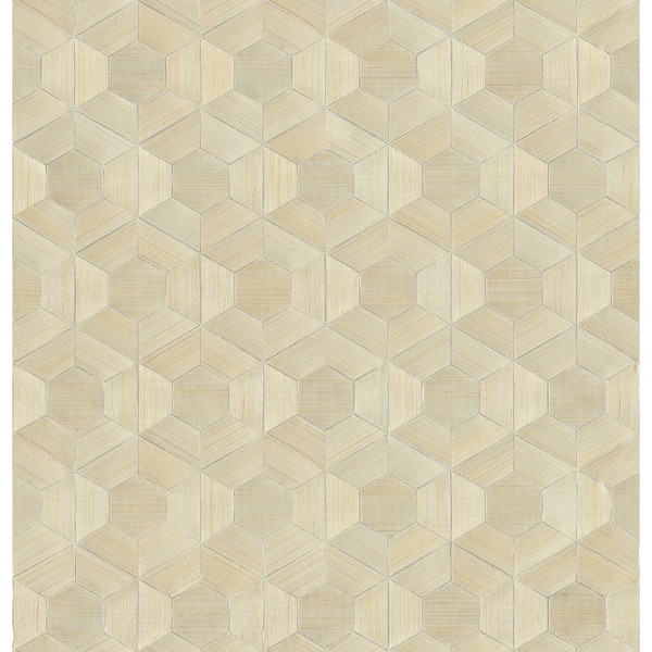 A-Street Prints Linzhi Metallic Abaca Grasscloth Inlay Non-Pasted Grass Cloth Wallpaper