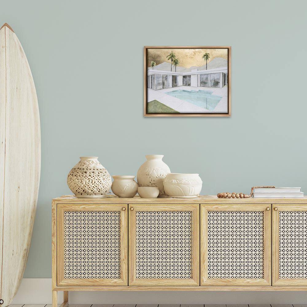 Modern Chic Pool View by Michael Willett Brown Floater Frame Nature Graphic Art Print 17 in. x 21 in. price history on PriceWatchPro