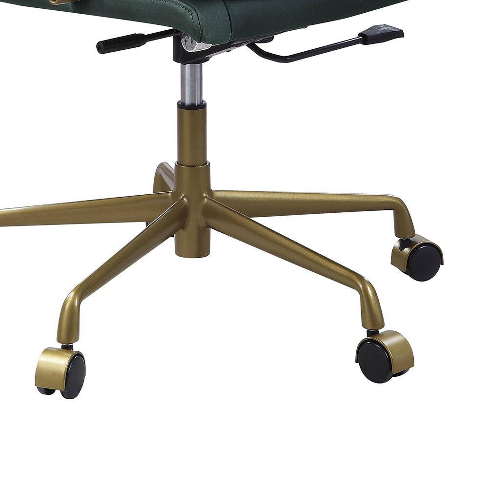 Luxurious Dark Green Top Grain Leather Executive Swivel Chair
