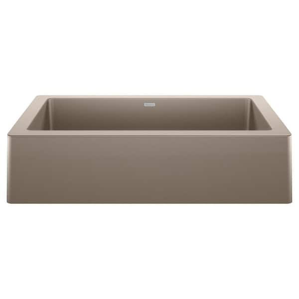 VINTERA Truffle Granite Composite 30 in. Super Single Bowl Farmhouse Apron Kitchen Sink