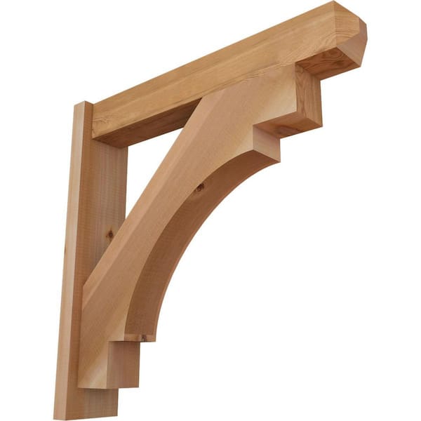 Ekena Millwork 6 in. x 28 in. x 28 in. Western Red Cedar Merced Craftsman Smooth Outlooker