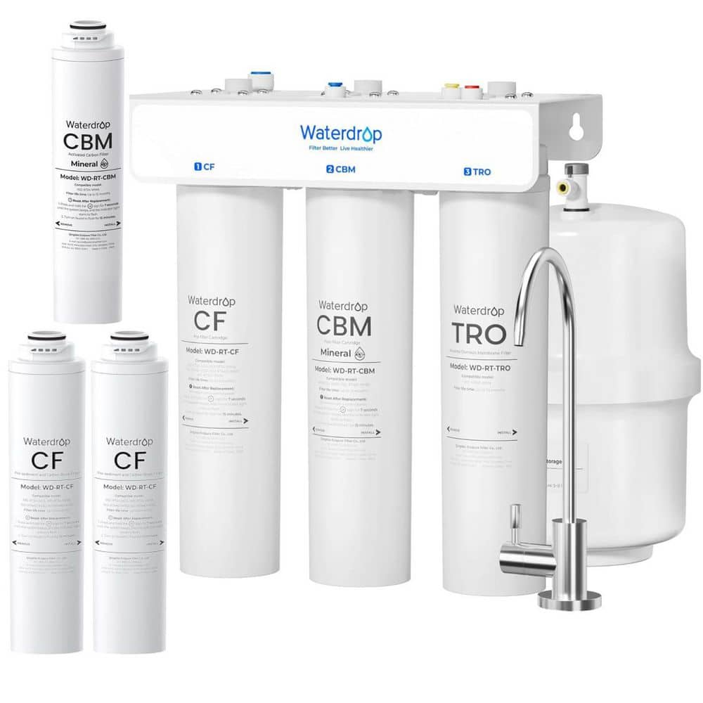 T3-T, 7-Stage, NSF/ANSI 372 Certified Under Sink RO System with Tank, No Power Needed, Extra RT-CF*2 and RT-CBM Filters price history on PriceWatchPro
