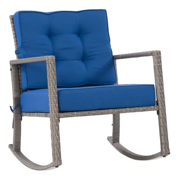 blue outdoor rocking chair cushions