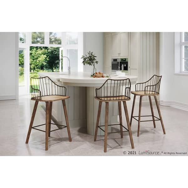 Whitewashed bar store stools