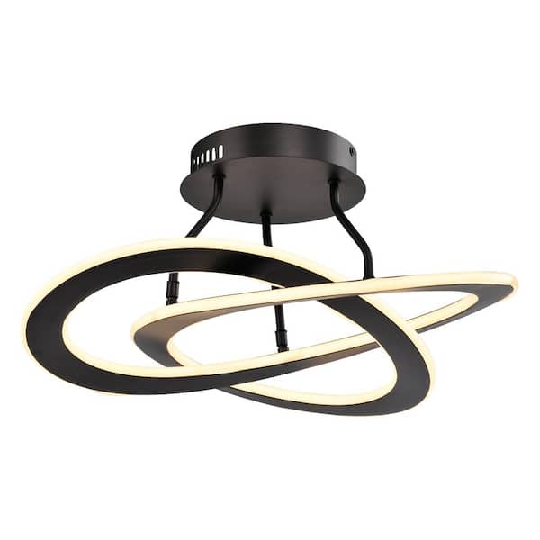 Carson 2 - Light 21.7'' Black Unique/Statement Circle LED Semi Flush Mount