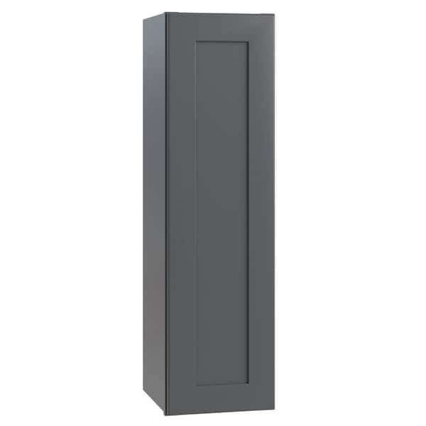 Home Decorators Collection Grayson 9 in. W x 12 in. D x 42 in. H Assembled Plywood Wall Kitchen Cabinet in Deep Onyx with Soft Close