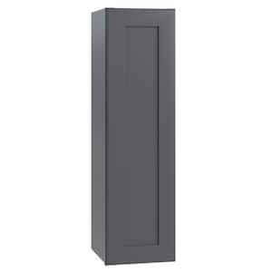Newport Deep Onyx Plywood Shaker Assembled Wall Kitchen Cabinet Soft Close Left 9 in W x 12 in D x 42 in H