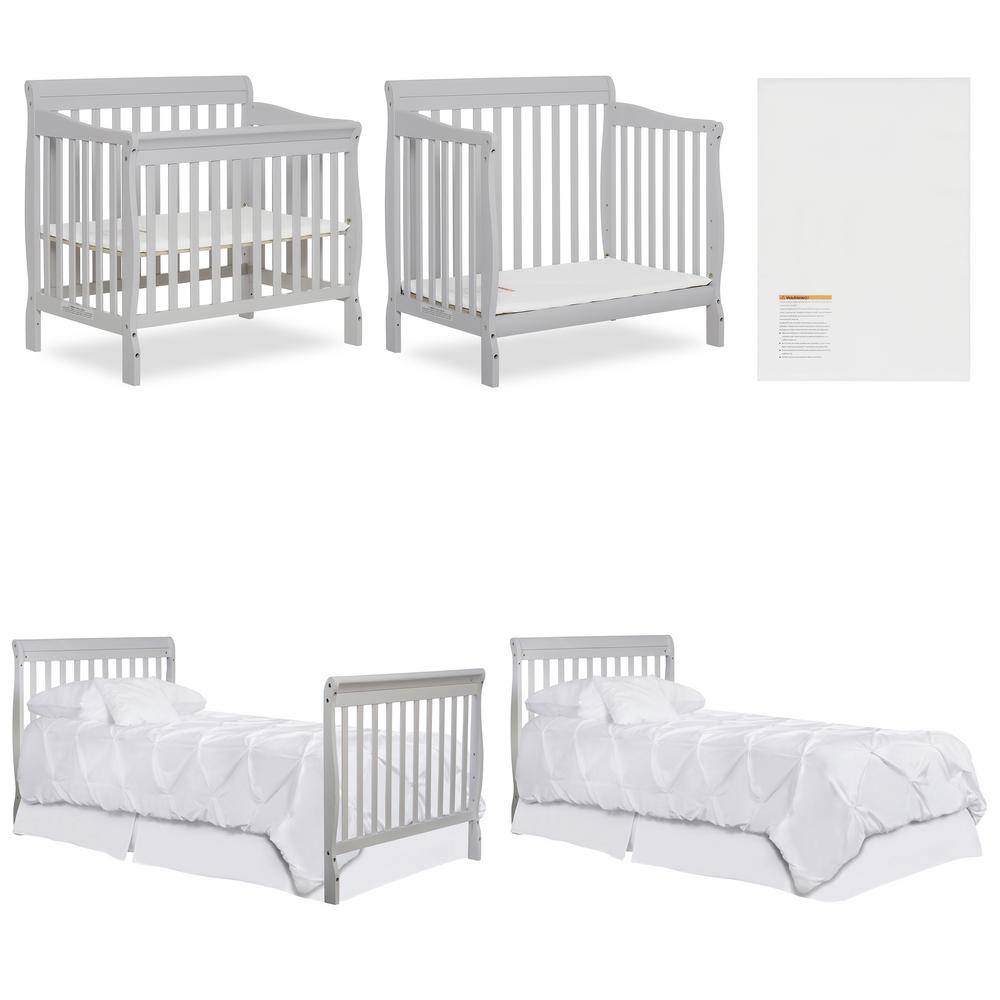 Aden Gray Pinewood 4-in-1 Convertible Mini Crib
