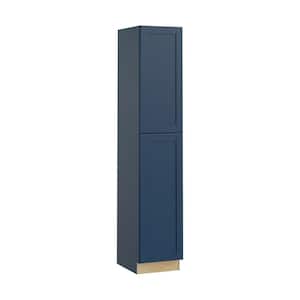 Richmond Valencia Blue Plywood Shaker Ready to Assemble Pantry Kitchen Cabinet Soft Close 18 in W x 24 in D x 96 in H
