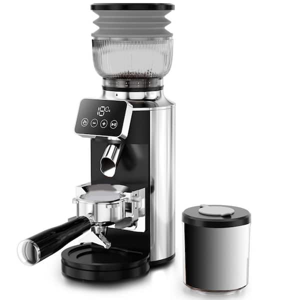 Burr Coffee Grinder 2 in 1 Professional Espresso Grinder Stainless Steel 51-58mm Portafilter 30 Settings Anti Static