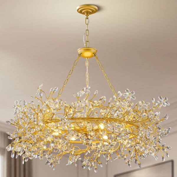 YUYI Modern Chandelier 39 in. 6-Light Gold Chandelier for Dinning