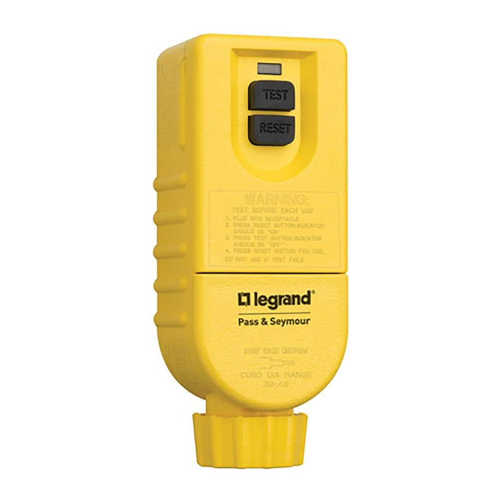 Pass and Seymour 15 Amp 125-Volt Portable Self-Test GFCI with Manual Reset, Yellow (1-Pack) -  Legrand, 1597CMMCC2