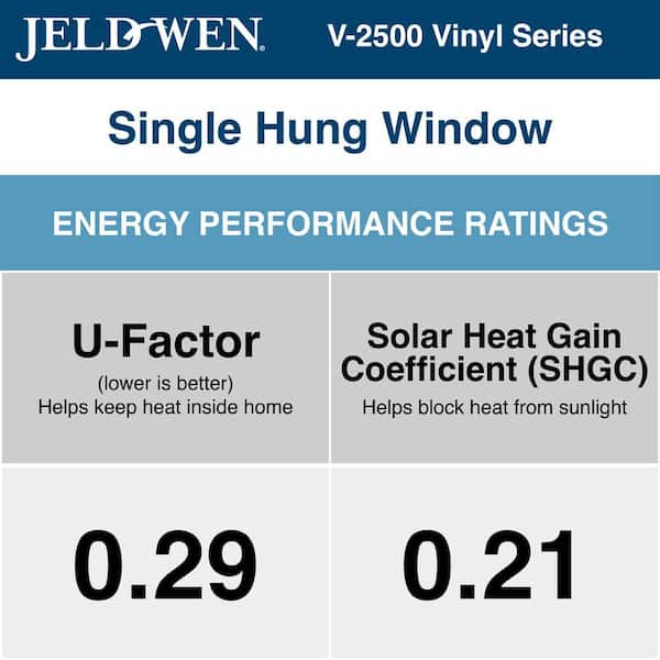 28 in. x 54 in. V2500 Single Hung Vinyl Window With Black Exterior