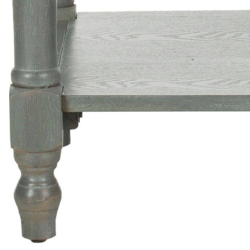 Ash Grey Elm Wood Transitional Nightstand with Drawer