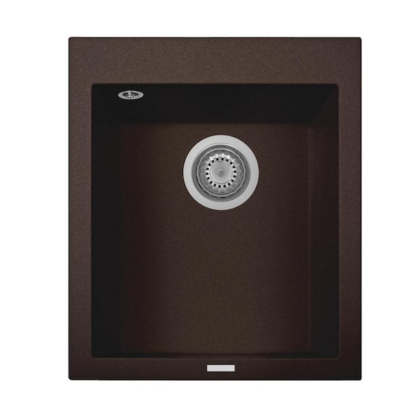 LaToscana ONE Series Quartz 16 in. 1-Hole Drop-in Bar Sink in Brown