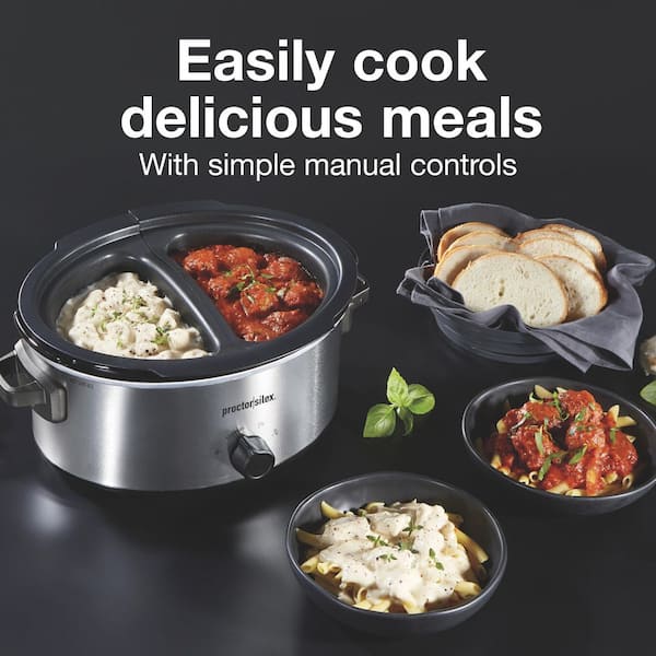  Crock-Pot Choose-a-Crock 6 Quart and Split 2.5 Quart Double Slow  Cooker and Food Warmer, Programmable Slow Cooker with Timer, Stainless  Steel: Home & Kitchen