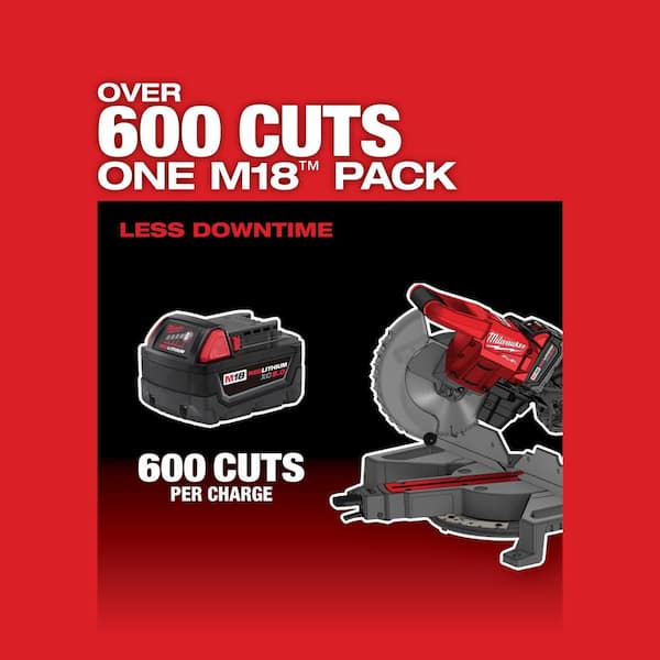 M18 FUEL 18-Volt Lithium-Ion Brushless Cordless 7-1/4 in. Dual Bevel Sliding Compound Miter Saw with 8.0 Ah Battery M18 FUEL 18-Volt Lithium-Ion Brushless Cordless 7-1/4 in. Dual Bevel Sliding Compound Miter Saw with 8.0 Ah Battery