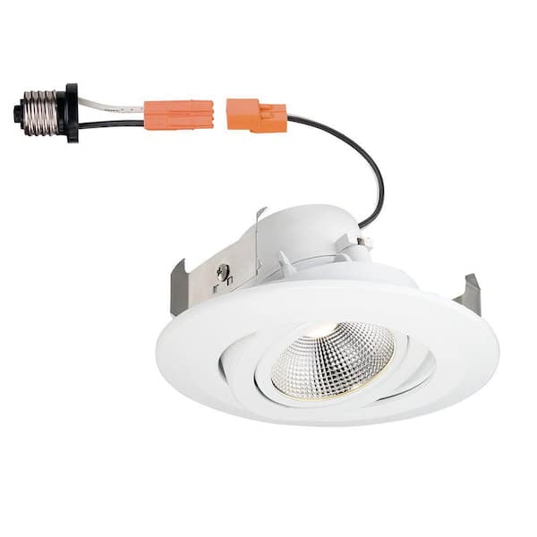 EnviroLite 4 in. 3000K Remodel Directional Gimbal White Integrated LED Recessed Can Light Trim