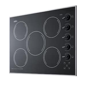27 in. Radiant Electric Cooktop in Black with 5 Elements