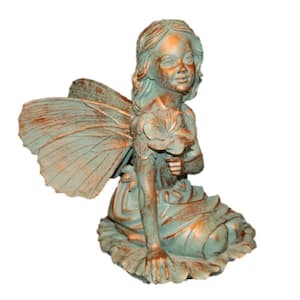 14 in. Fairy Gabriella Bronze Patina Collectible Garden Statue