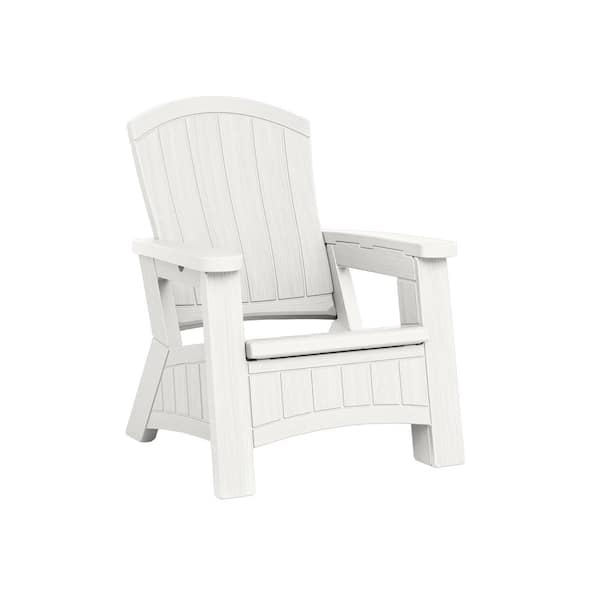 Suncast Ice Cube White Plastic Adirondack Chair BMAC1000CB - The