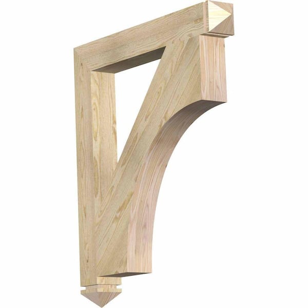 Ekena Millwork 4 in. x 36 in. x 32 in. Douglas Fir Westlake Arts and Crafts Rough Sawn Bracket