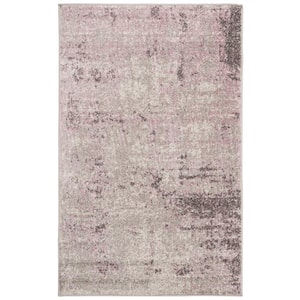 Adirondack Light Gray/Purple Doormat 3 ft. x 5 ft. Distressed Area Rug