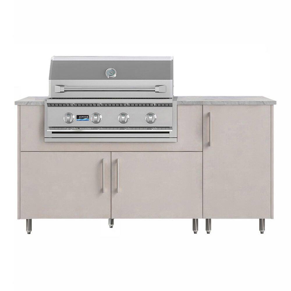 Daybreak 68.5 in. W 4-Burner Propane Grill Island in Miami Shoreline Gray with Propane Cabinet price history on PriceWatchPro